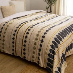 Couvre-lit coton (260 x 240 cm) Ilabay Beige