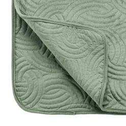 Couvre-lit matelassé et deux taies d'oreiller (240 x 260 cm) Solange Vert cédre