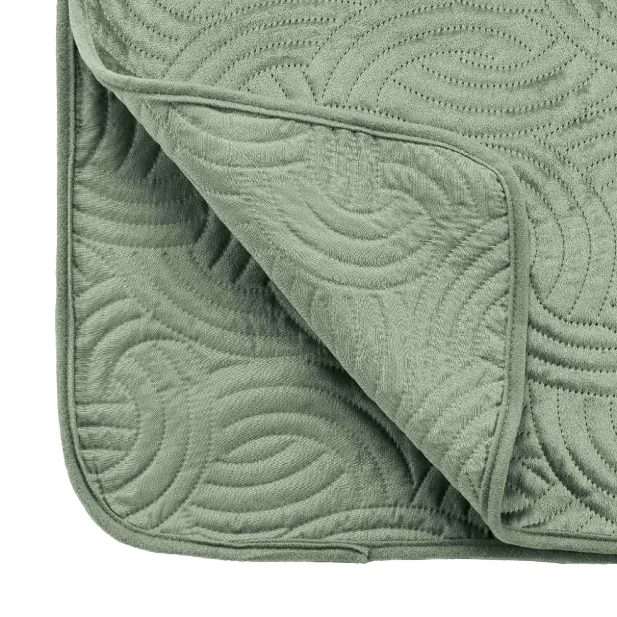 Couvre-lit matelassé et deux taies d'oreiller (240 x 260 cm) Solange Vert cédre