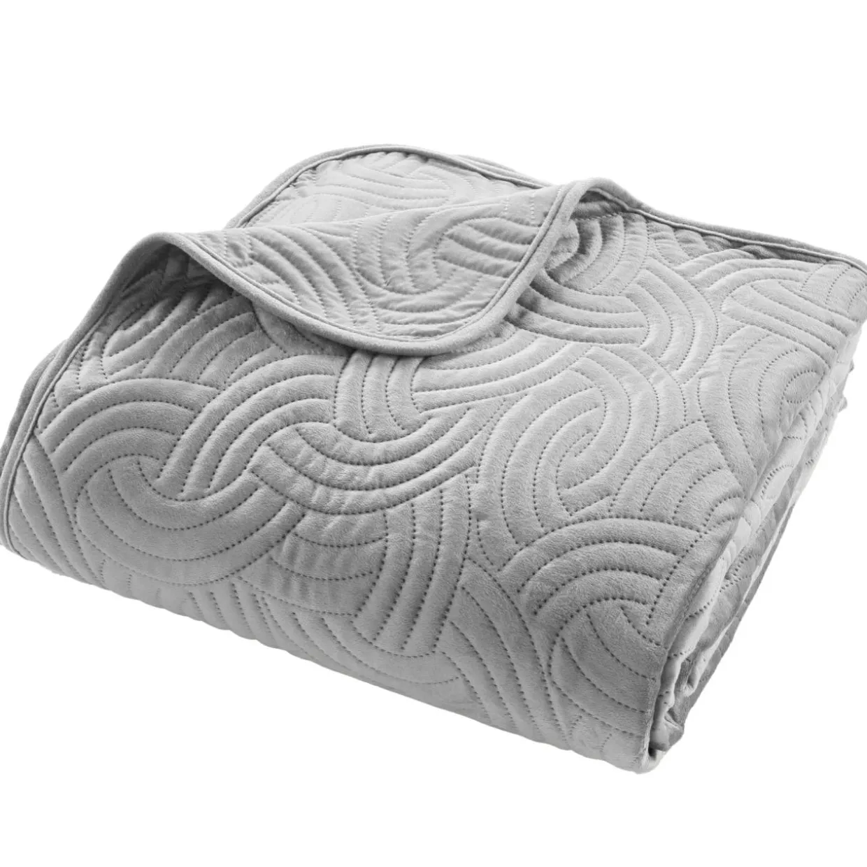 Couvre-lit matelassé et deux taies d'oreiller (240 x 260 cm) Solange Gris