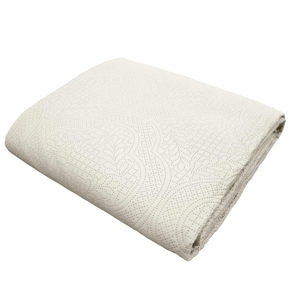 Couvre-lit matelassé et deux taies d'oreiller (240 x 260 cm) Romane Beige