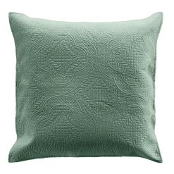 Couvre-lit matelassé et deux taies d'oreiller (240 x 260 cm) Romane Vert cèdre