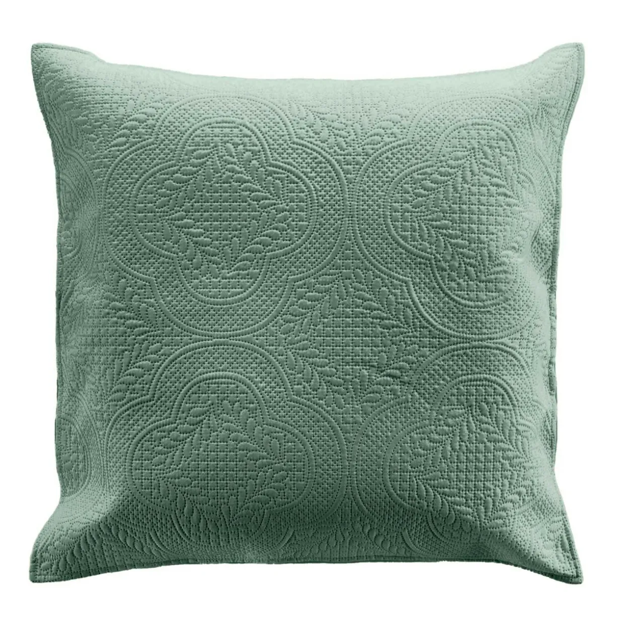 Couvre-lit matelassé et deux taies d'oreiller (240 x 260 cm) Romane Vert cèdre
