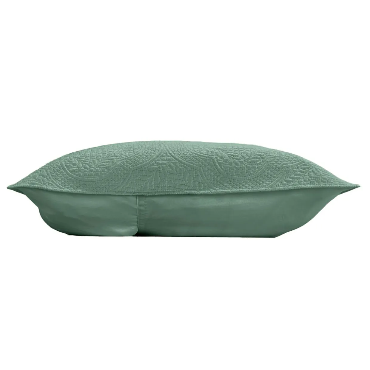 Couvre-lit matelassé et deux taies d'oreiller (240 x 260 cm) Romane Vert cèdre