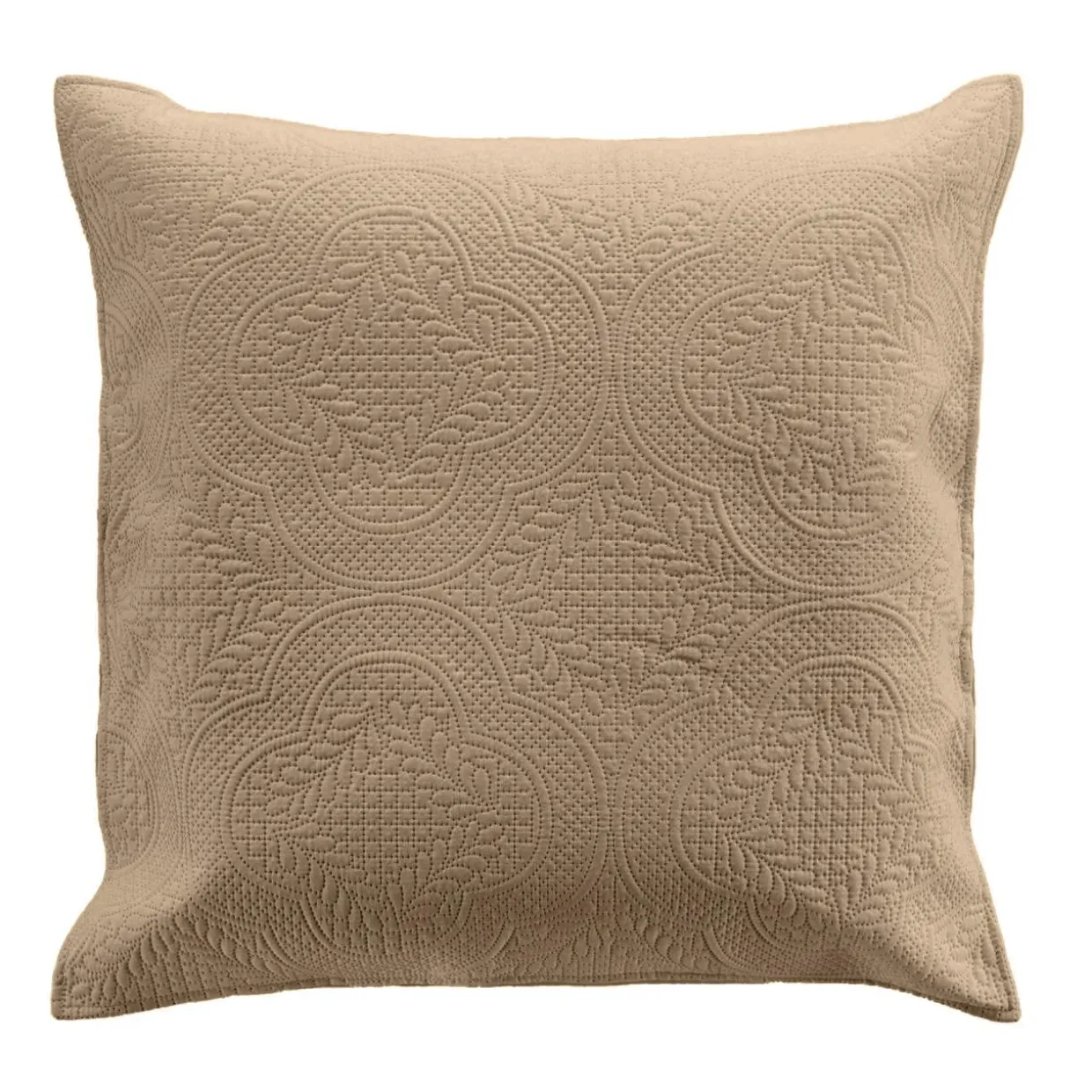 Couvre-lit matelassé et deux taies d'oreiller (240 x 260 cm) Romane Beige