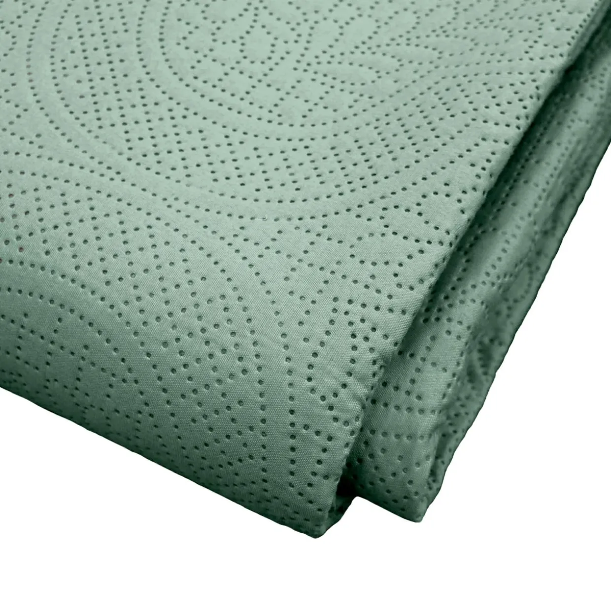 Couvre-lit matelassé et deux taies d'oreiller (220 x 240 cm) Romane Vert cédre