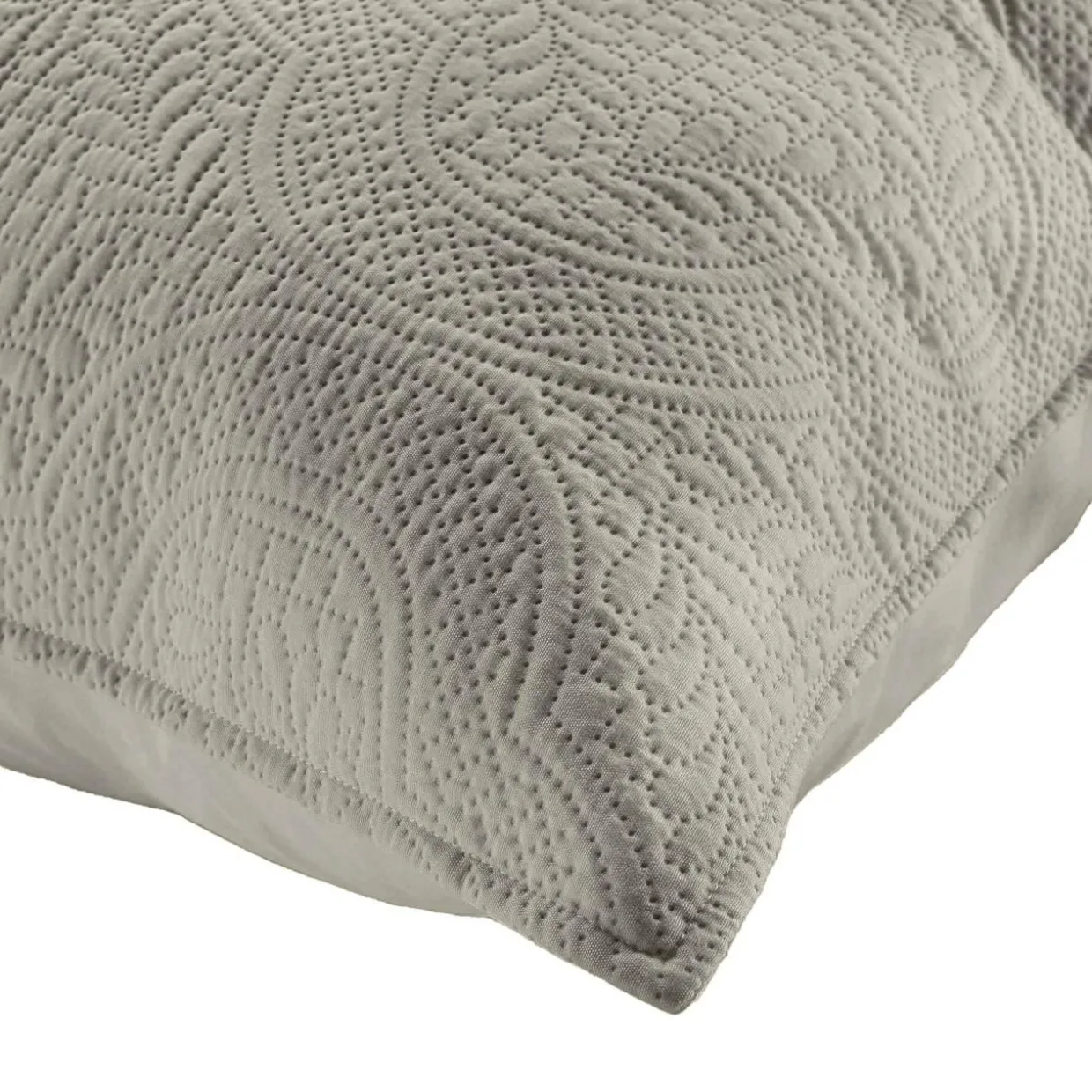 Couvre-lit matelassé et deux taies d'oreiller (240 x 260 cm) Romane Gris