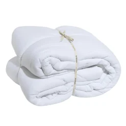 Couvre-lit matelassé gaze de coton (180 x 240 cm) Gaïa Blanc chantilly