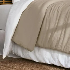 Couvre-lit matelassé gaze de coton (240 x 220 cm) Gaïa Ficelle