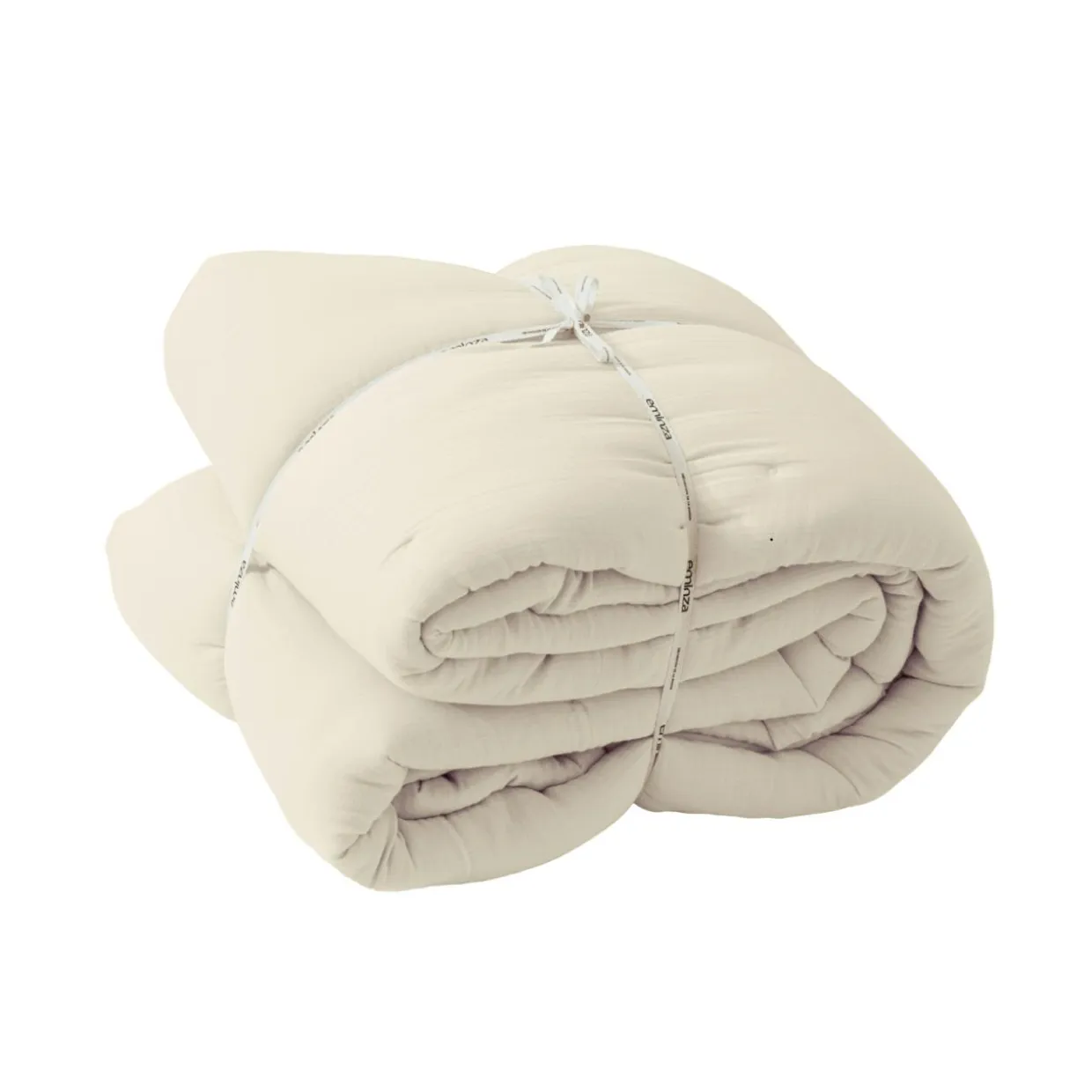 Couvre-lit matelassé gaze de coton (260 x 240 cm) Gaïa Beige pampa
