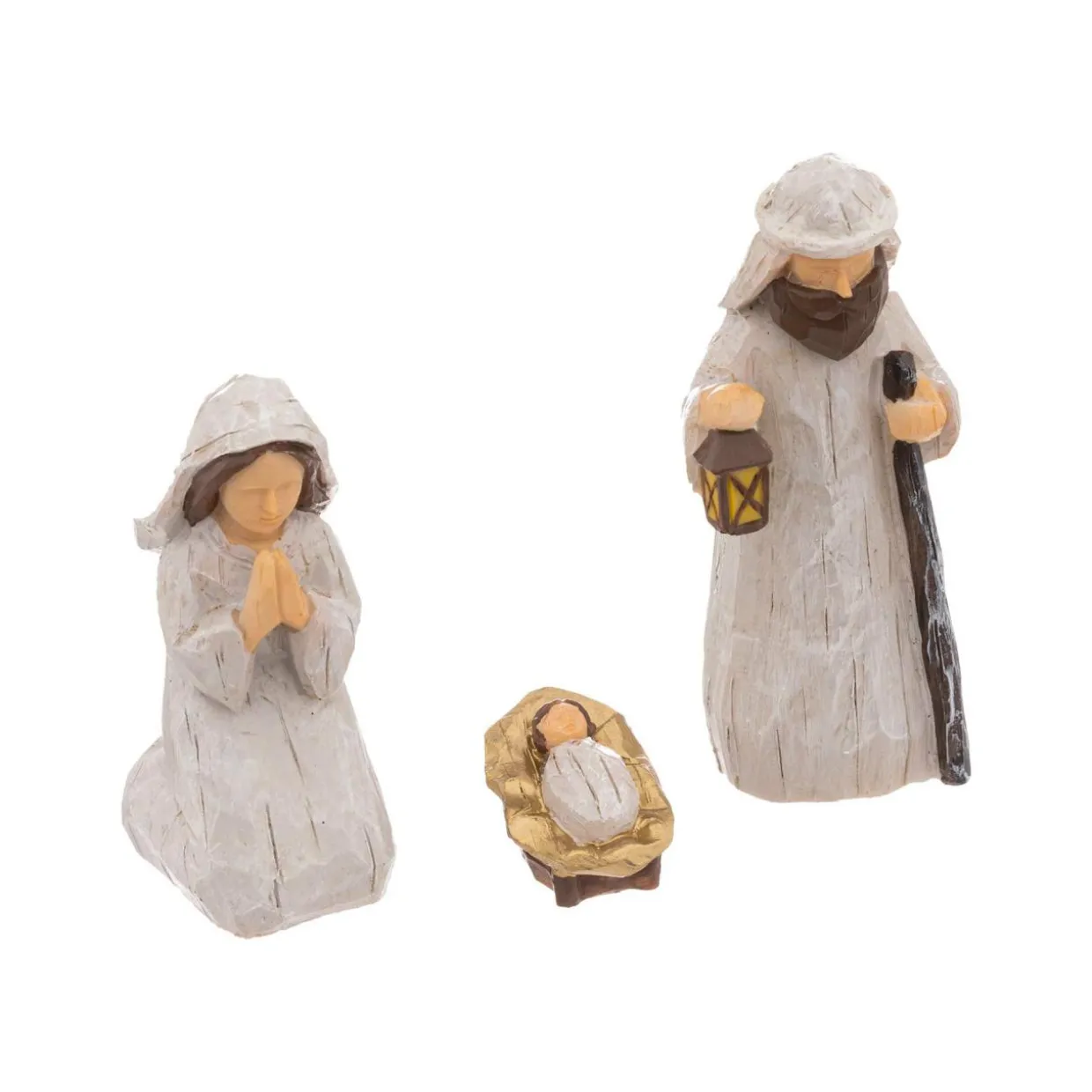 Crèche de Noël complète en bois (H19 cm) Sainte-Lucia