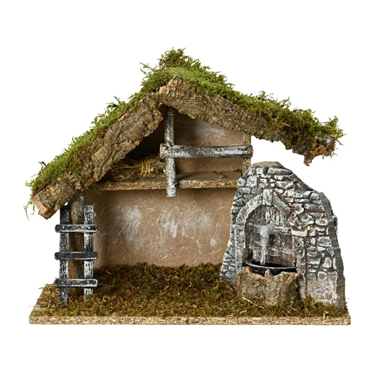 Crèche de Noël vide avec fontaine (H24 cm) Sainte-Albane