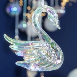 Cygne à suspendre (H10 cm) Ice Transparent irisé