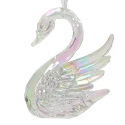 Cygne à suspendre (H10 cm) Ice Transparent irisé
