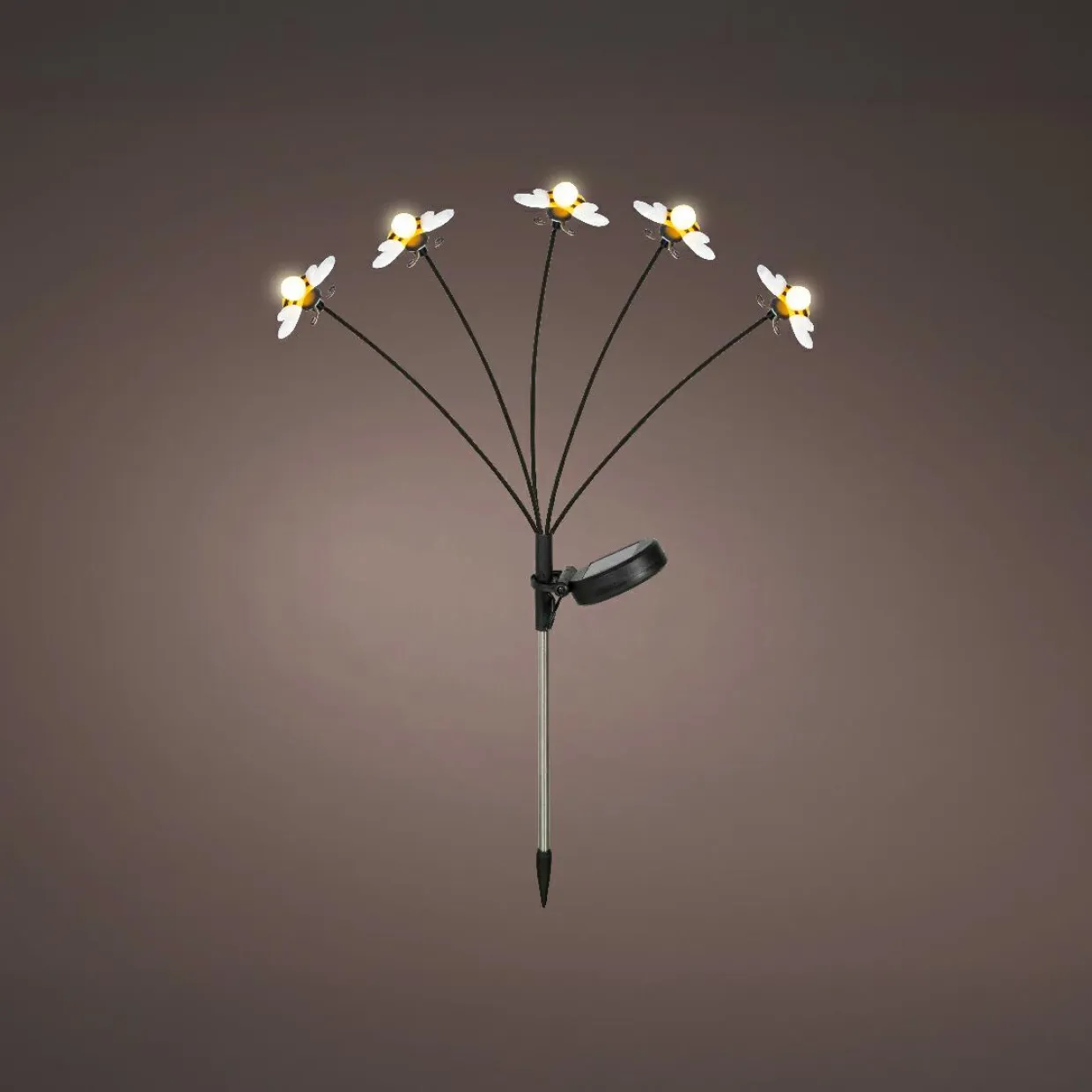 Décoration lumineuse Solaire à piquer au sol (H60 cm) Abeilles Jaune et blanc chaud