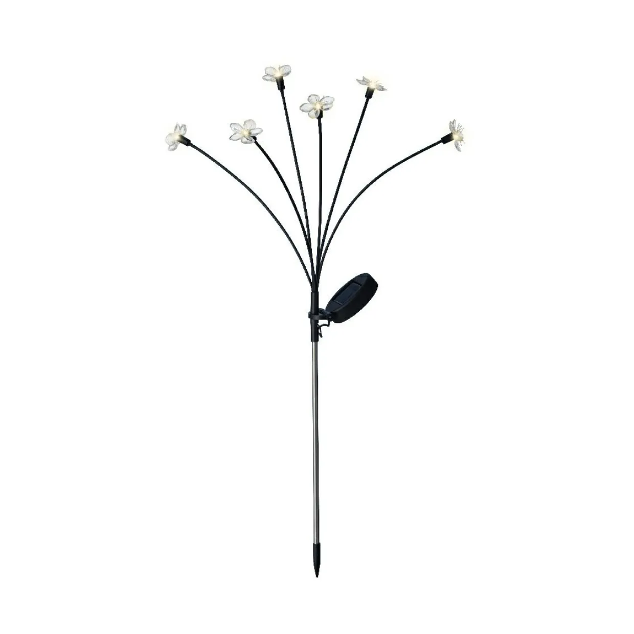 Décoration lumineuse Solaire à piquer au sol (H70 cm) Flowers Blanc chaud