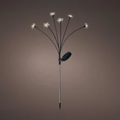Décoration lumineuse Solaire à piquer au sol (H70 cm) Flowers Blanc chaud