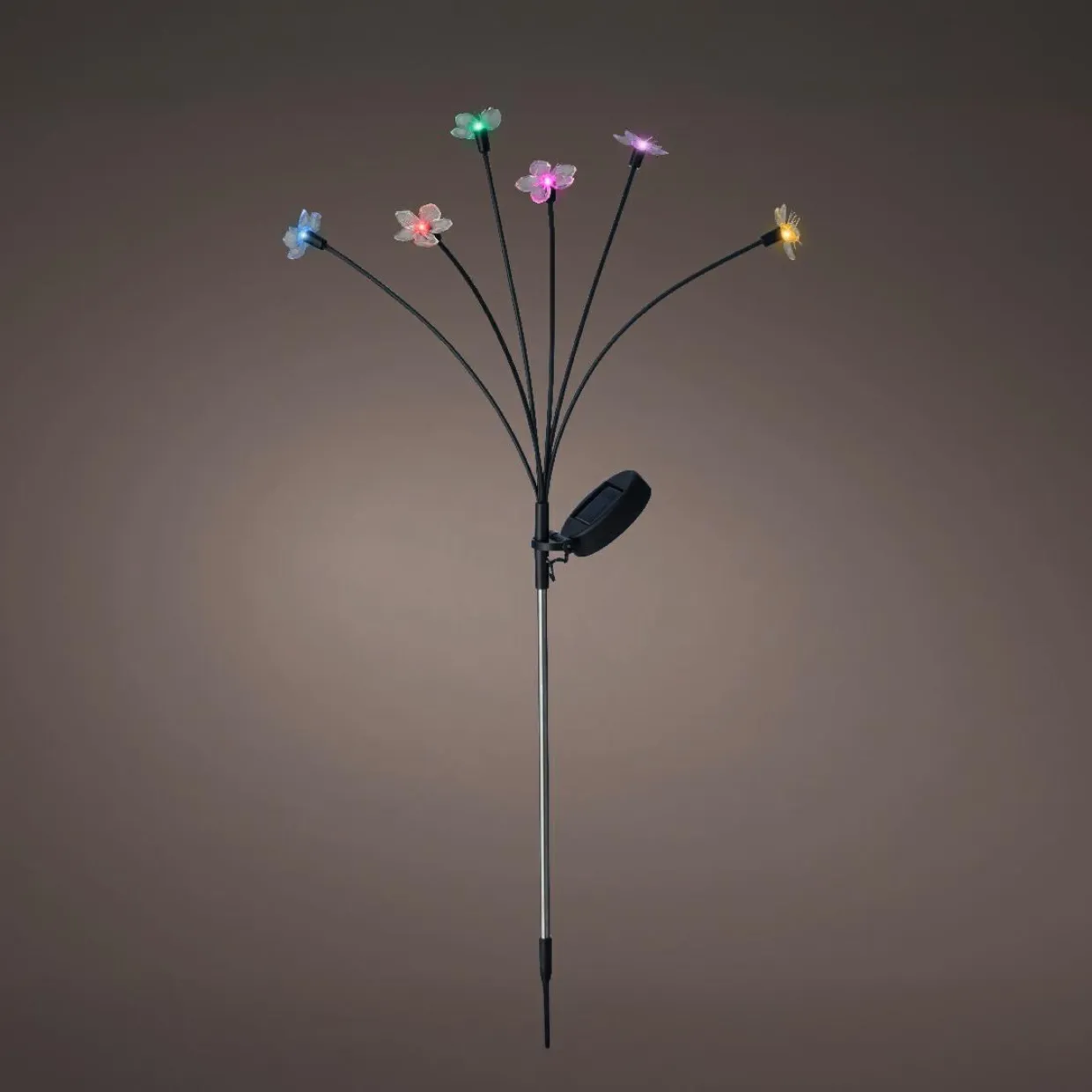 Décoration lumineuse Solaire à piquer au sol (H70 cm) Flowers Multicolore