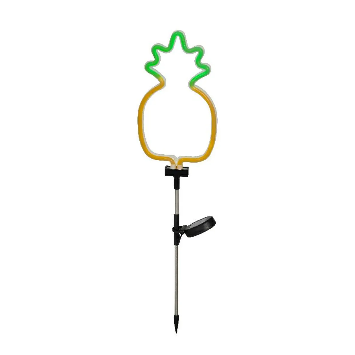 Décoration lumineuse Solaire à piquer au sol (H74 cm) Ananas néon Jaune