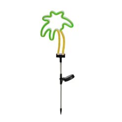 Décoration lumineuse Solaire à piquer au sol (H74 cm) Palmier néon Vert