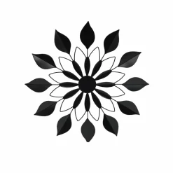 Décoration murale en métal (D71 cm) Fleur Noir