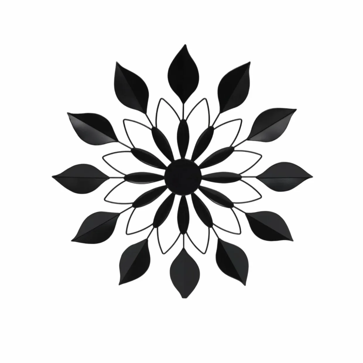Décoration murale en métal (D71 cm) Fleur Noir
