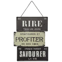 Décoration murale en métal (H34 cm) Message Loft Noir