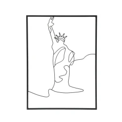 Décoration murale en métal (H40 cm) Statut de la Liberté Noir