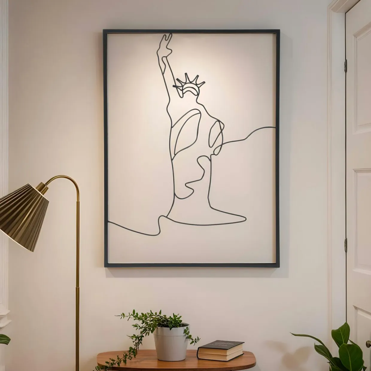 Décoration murale en métal (H80 cm) Statut de la Liberté Noir