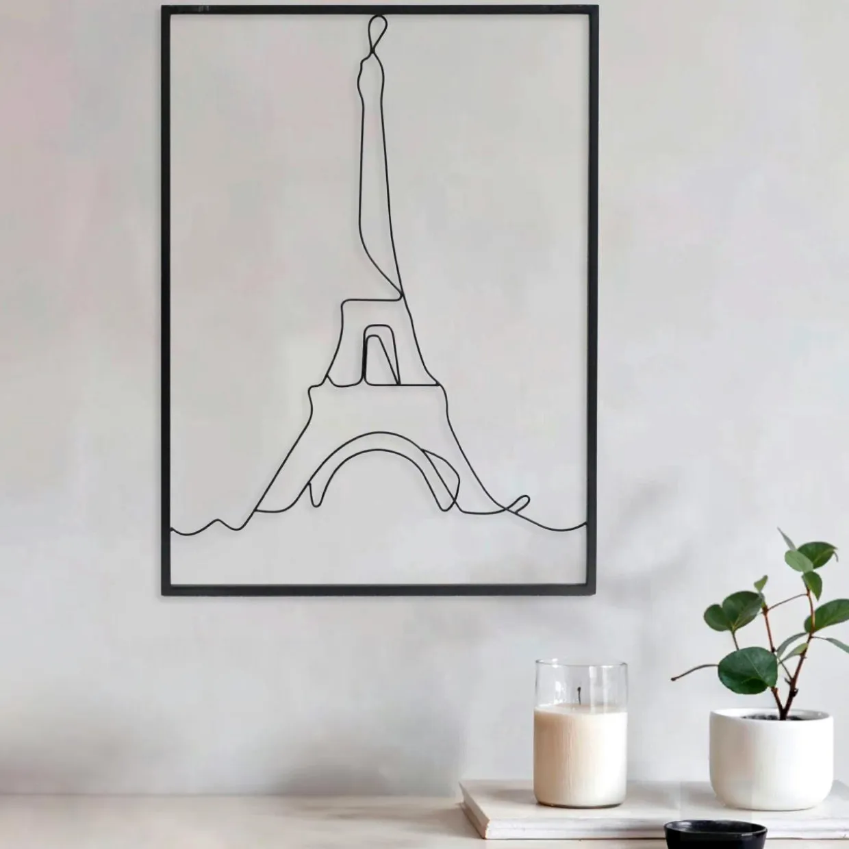 Décoration murale en métal (H45 cm) Tour Eiffel Noir