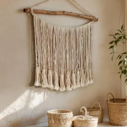 Décoration murale macramé (H40 cm) Pampille Beige