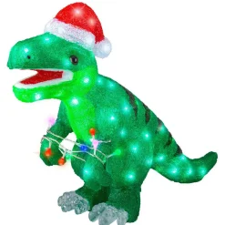 Dinosaure lumineux 80 LED (H47 cm) Rex Blanc Froid