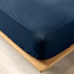 Drap housse coton bio (140 x 190 cm) Biolina Bleu nuit