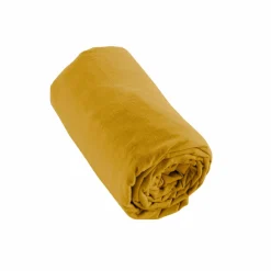 Drap housse flanelle de coton (180 x 200 cm) Nina Jaune ocre