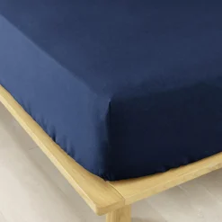 Drap housse flanelle de coton (140 x 190 cm) Nina Bleu nuit