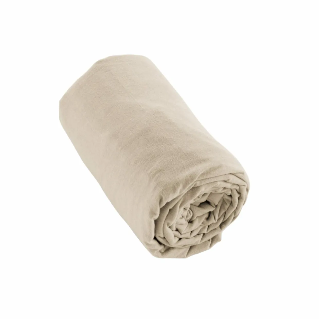 Drap housse flanelle de coton (90 x 200 cm) Nina Beige