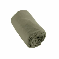 Drap housse flanelle de coton (90 x 200 cm) Nina Vert romarin