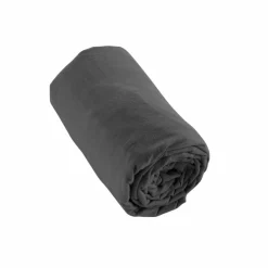 Drap housse flanelle de coton (90 x 200 cm) Nina Gris anthracite