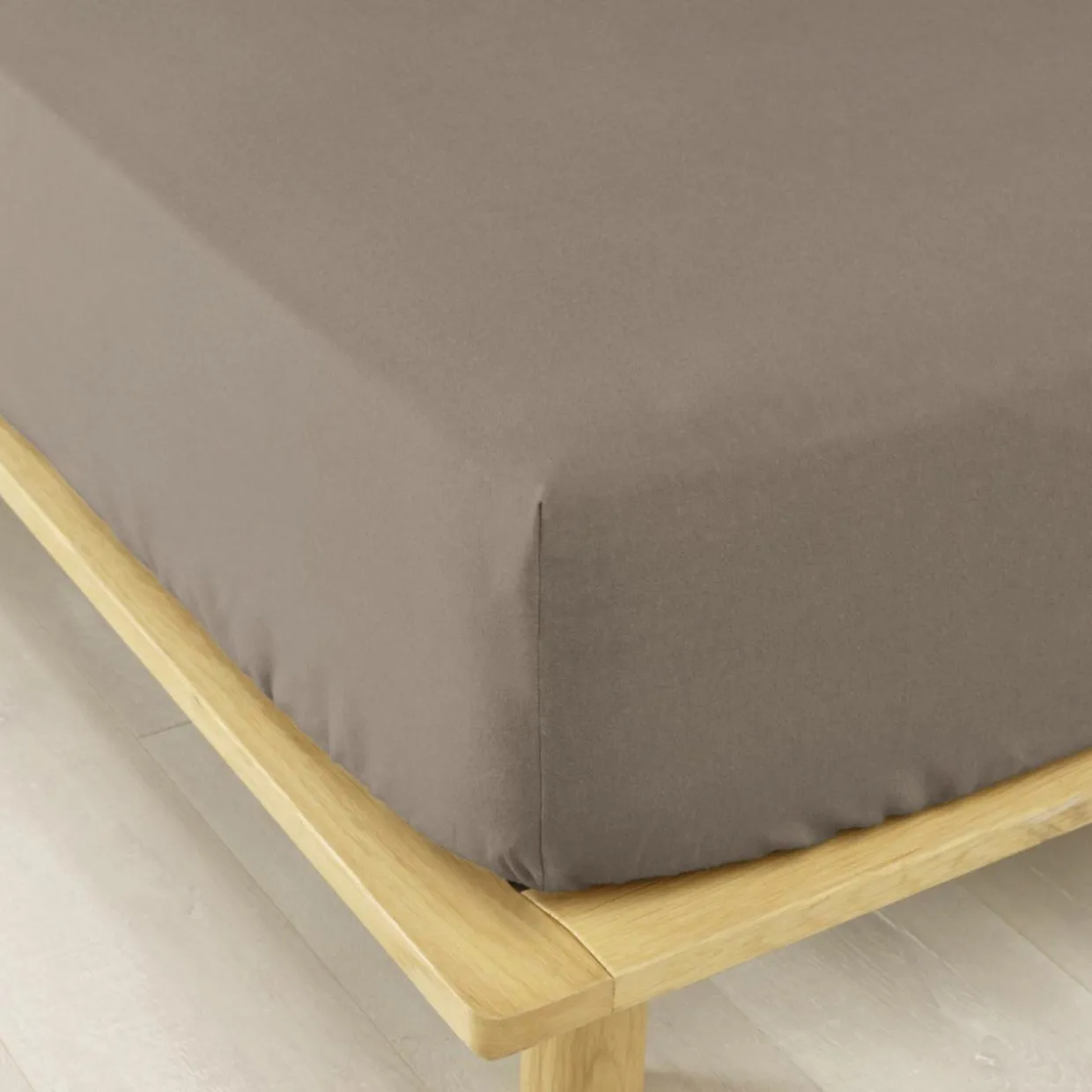 Drap housse flanelle de coton (200 x 200 cm) Nina Ficelle