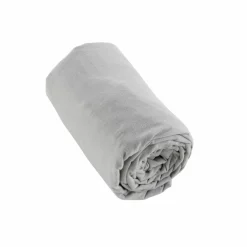 Drap housse flanelle de coton (160 x 200 cm) Nina Gris clair