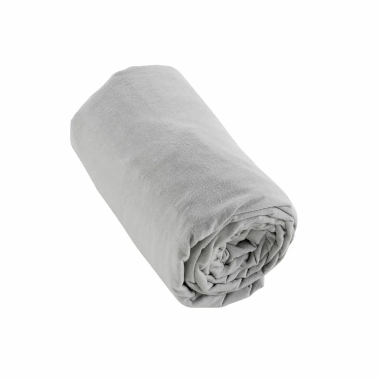 Drap housse flanelle de coton (90 x 190 cm) Nina Gris clair