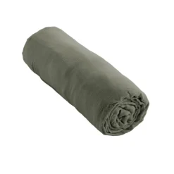 Drap housse gaze de coton (180 x 200 cm) Gaïa Vert romarin