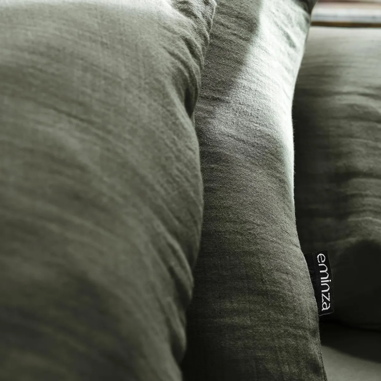 Drap housse gaze de coton (180 x 200 cm) Gaïa Vert romarin