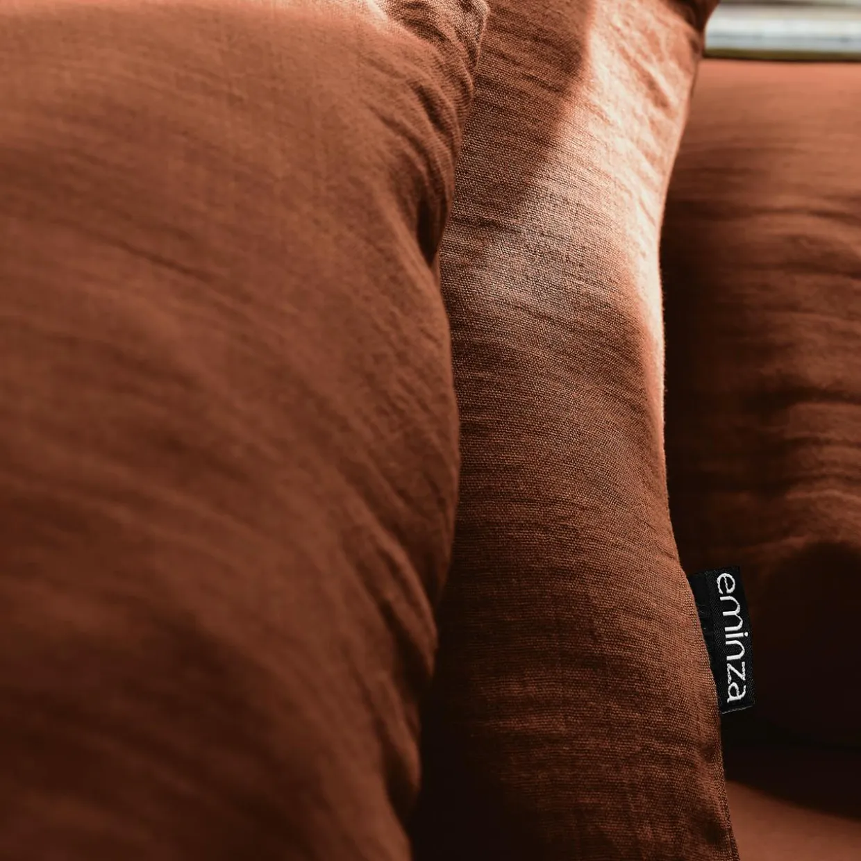 Drap housse gaze de coton (200 x 200 cm) Gaïa Terracotta