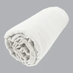 Drap housse gaze de coton (140 x 190 cm) Gaïa Blanc chantilly