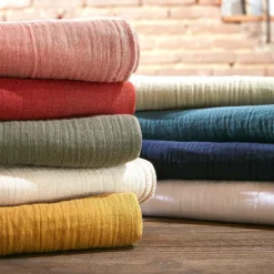 Drap housse gaze de coton (200 x 200 cm) Gaïa Ficelle