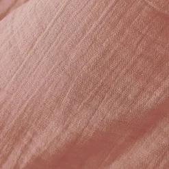 Drap housse gaze de coton (180 x 200 cm) Gaïa Rose pêche
