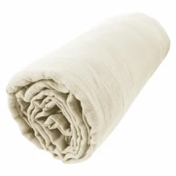 Drap housse gaze de coton (200 x 200 cm) Gaïa Beige pampa