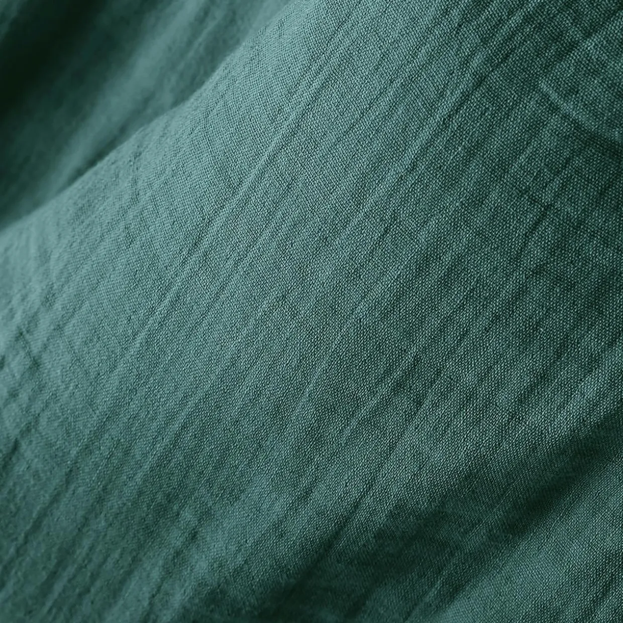 Drap housse gaze de coton (160 x 200 cm) Gaïa Bleu canard