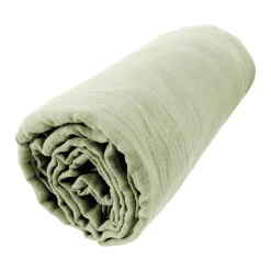 Drap housse gaze de coton (160 x 200 cm) Gaïa Vert tilleul